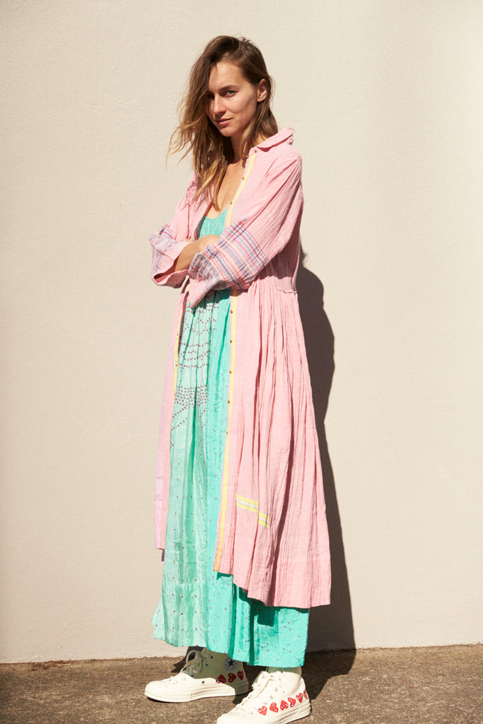 ROSE SHIRT DRESS COTTON, PINK