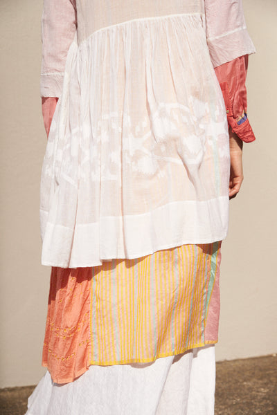 JAMDANI OVERLAY COTTON SILK, WHITE