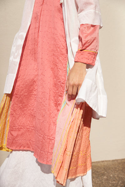 JAMDANI OVERLAY COTTON SILK, WHITE
