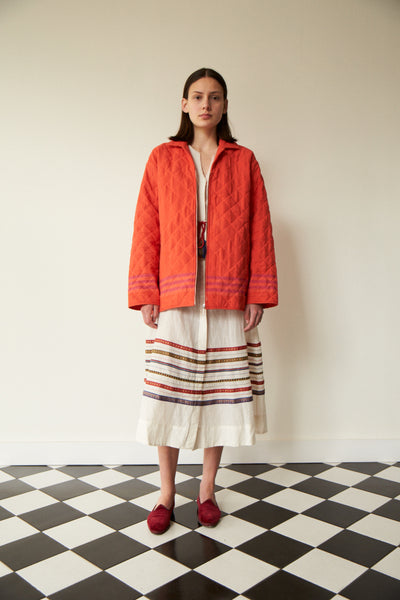 QUILTED JACKET, ORANGE