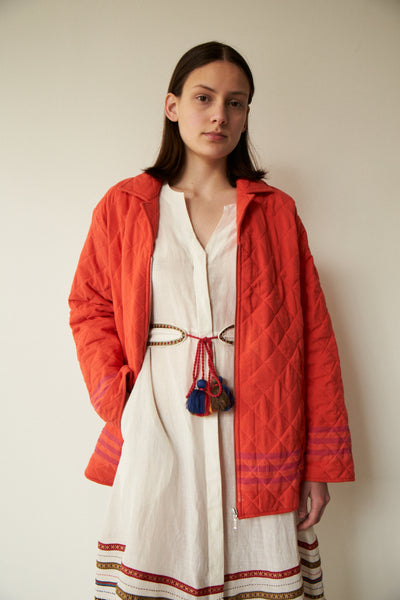 QUILTED JACKET, ORANGE