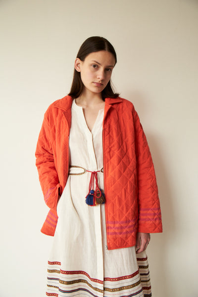 QUILTED JACKET, ORANGE