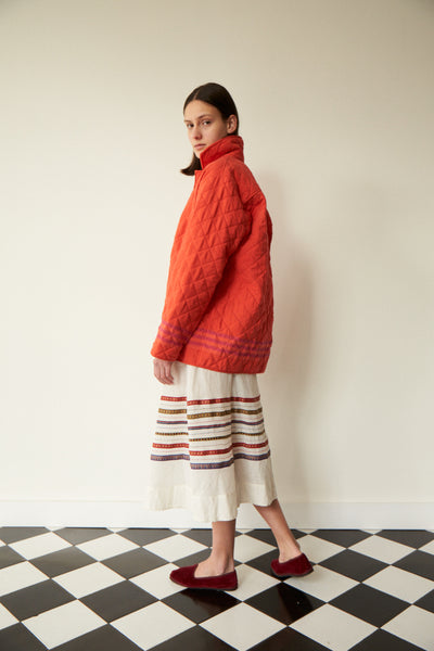 QUILTED JACKET, ORANGE