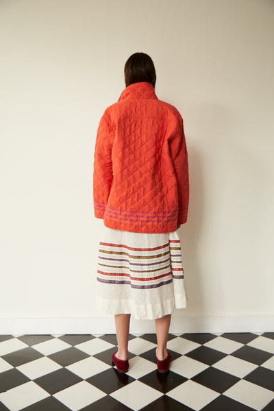 QUILTED JACKET, ORANGE