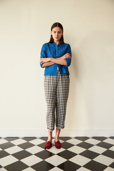 MILANA PANTS, GINGHAM COTTON