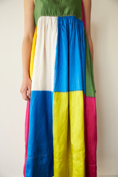 CHAAYA BABYDOLL SLIP DRESS, IKAT COLOUR BLOCK NEON