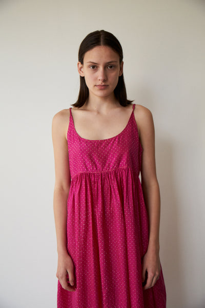 NEEYVA BABYDOLL SLIP DRESS, ELECTRIC PINK SILK
