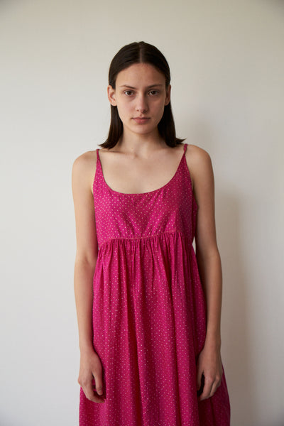 NEEYVA BABYDOLL SLIP DRESS, ELECTRIC PINK SILK