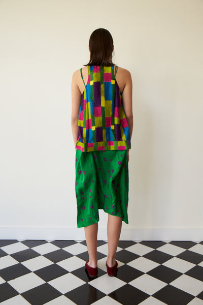 HEMA SLEEVELESS TOP,  IKAT COLOUR BLOCK NEON