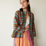 UMA JACKET, BLUE & RED GINGHAM CASHMERE