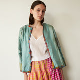UMA JACKET, BLUE & RED GINGHAM CASHMERE