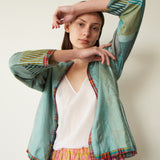 UMA JACKET, BLUE & RED GINGHAM CASHMERE