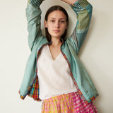 UMA JACKET, BLUE & RED GINGHAM CASHMERE