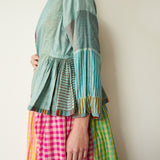 UMA JACKET, BLUE & RED GINGHAM CASHMERE