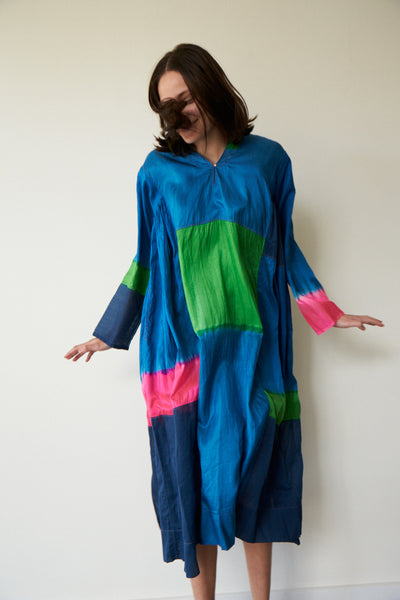 MIDI CAFTAN, TIE DYE BLUE