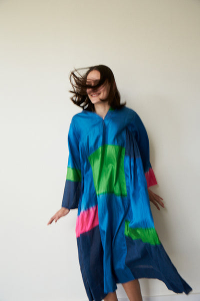 MIDI CAFTAN, TIE DYE BLUE