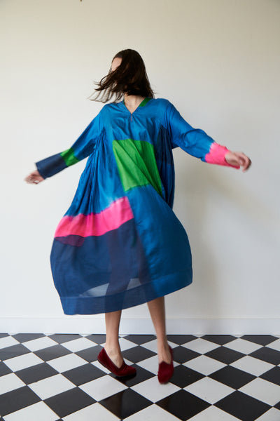 MIDI CAFTAN, TIE DYE BLUE