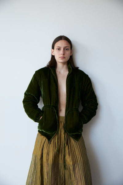 FOREST BOMBER JACKET, OLIVE VELVET