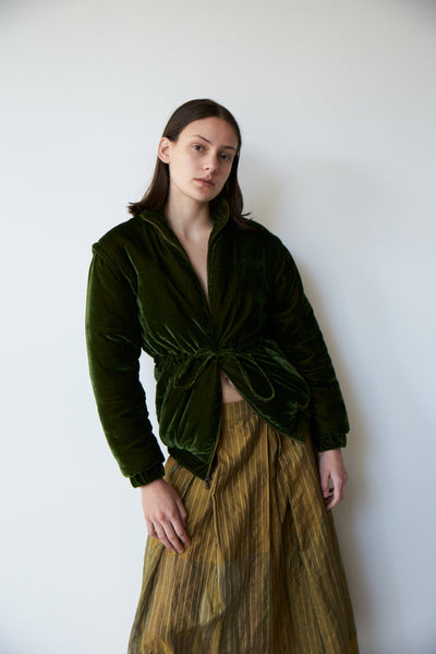 FOREST BOMBER JACKET, OLIVE VELVET