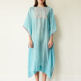 SKY KAFTAN, BLUE COTTON SILK