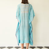 SKY KAFTAN, BLUE COTTON SILK