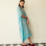 SKY KAFTAN, BLUE COTTON SILK