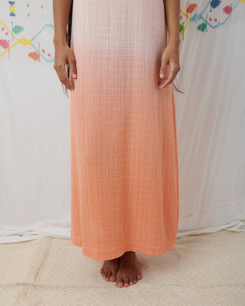 PATNI MAXI DRESS, PEACH COTTON