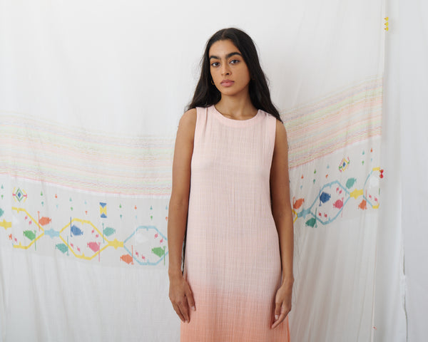 PATNI MAXI DRESS, PEACH COTTON