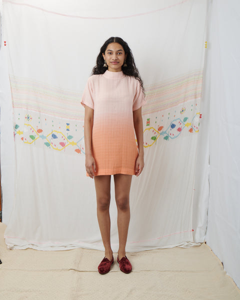 PREMIKA MINI DRESS, PEACH COTTON