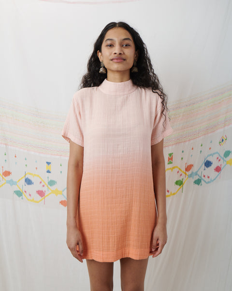 PREMIKA MINI DRESS, PEACH COTTON