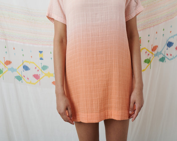 PREMIKA MINI DRESS, PEACH COTTON