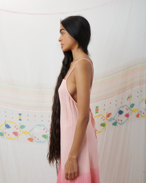 NARI SLIP DRESS, BLUSH PINK COTTON