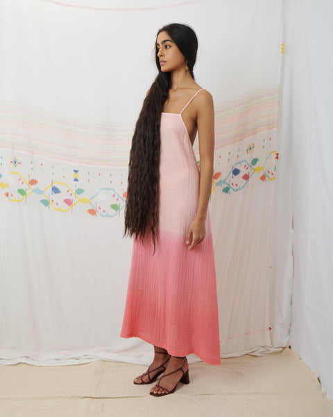 NARI SLIP DRESS, BLUSH PINK COTTON