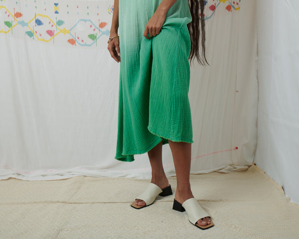 NARI SLIP DRESS, MINT GREEN COTTON