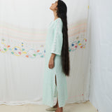 RAJMATA KAFTAN, MINT COTTON SILK