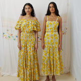 MAHI CROP, MARIGOLD FLORAL COTTON