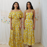 MAHI CROP, MARIGOLD FLORAL COTTON