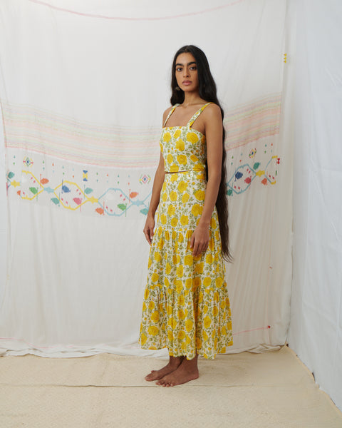 MAHI CROP, MARIGOLD FLORAL COTTON