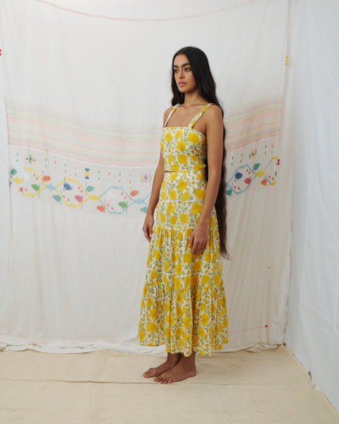 MAHI CROP, MARIGOLD FLORAL COTTON