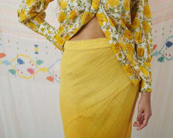 INDUS SKIRT, YELLOW COTTON