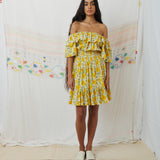 LUNI MINI DRESS, FLORAL MUL MUL
