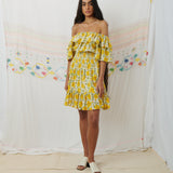 LUNI MINI DRESS, FLORAL MUL MUL