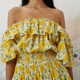LUNI MINI DRESS, FLORAL MUL MUL