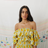 LUNI MINI DRESS, FLORAL MUL MUL