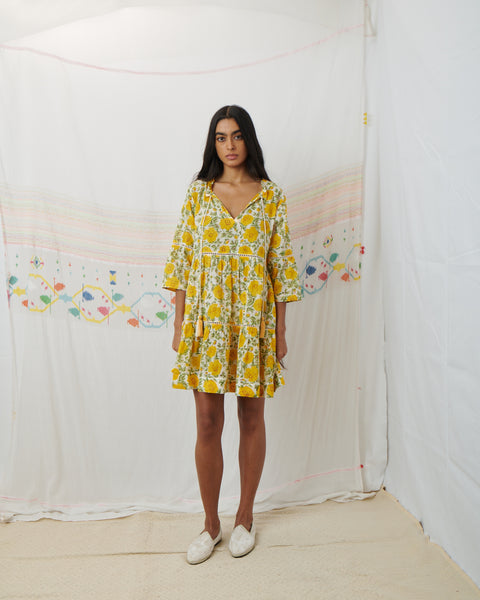 PENNA MINI DRESS, FLORAL MUL MUL