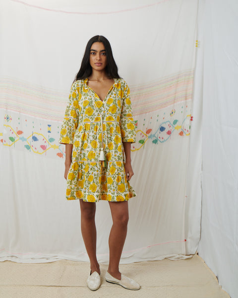 PENNA MINI DRESS, FLORAL MUL MUL