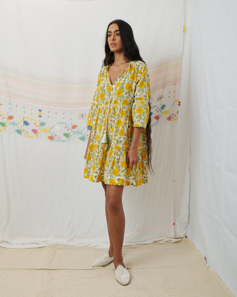 PENNA MINI DRESS, FLORAL MUL MUL