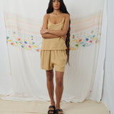 MAHILA CAMI, TAN COTTON LINEN