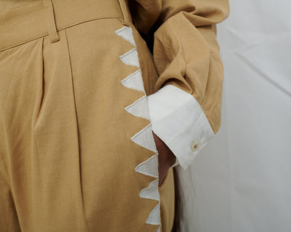 JAGAT SAFARI PANT, TAN COTTON LINEN