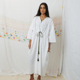 PADMINI KAFTAN, WHITE COTTON POPLIN